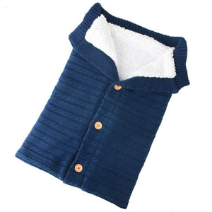 Newborn Baby Winter Warm Sleeping Bags Infant Button Knit Swaddle Wrap Swaddling Stroller Wrap Toddler Blanket Sleeping Bags