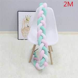 1M/2M/3M Baby Bumper Bed Braid Knot Pillow Cushion Bumper for Infant Bebe Crib Protector Cot Bumper Room Decor