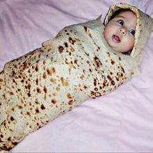 Load image into Gallery viewer, high quality Burrito Baby Blanket Flour Tortilla Swaddle Blanket Sleeping Swaddle Wrap Hat 8.4gg