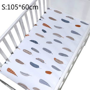 100% Cotton Crib Fitted Sheet Soft Breathable Baby Bed Mattress Cover Cartoon Newborn Bedding For Cot Size 130*70cm/105*60